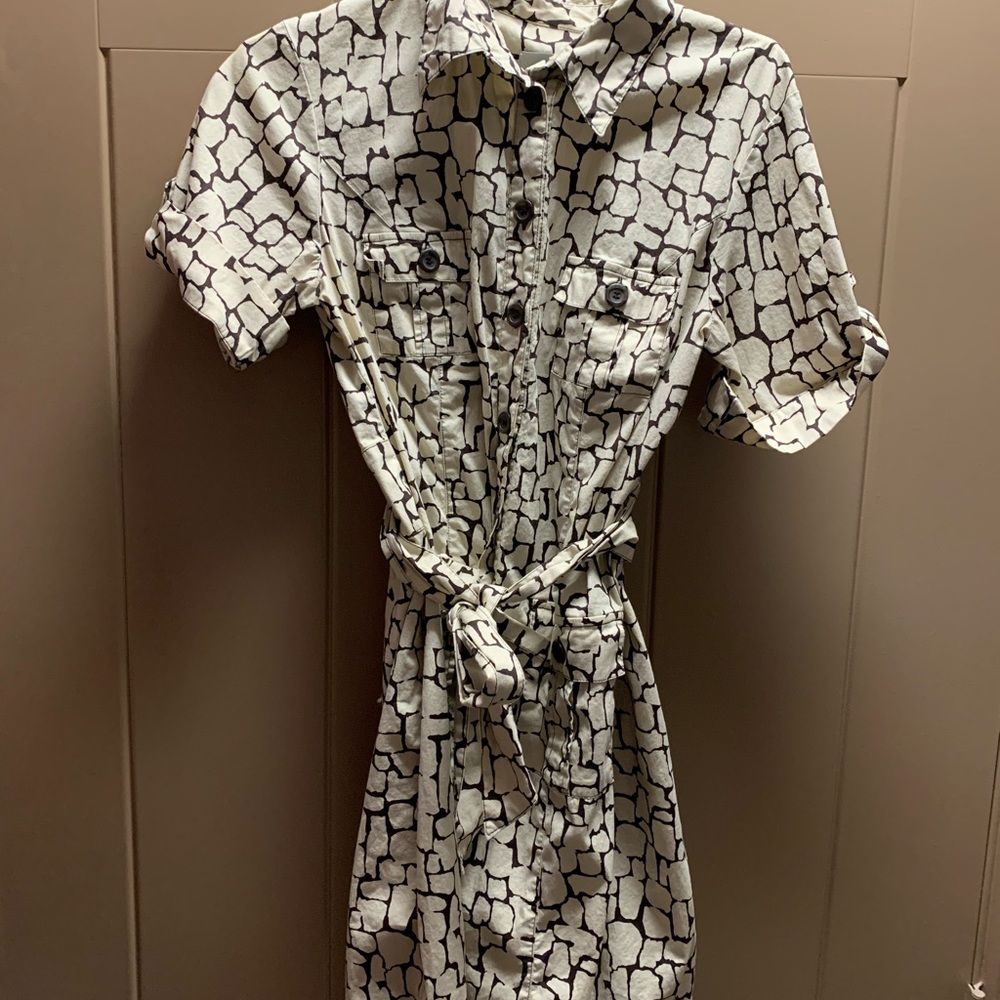 Merona brown and beige print dress size M